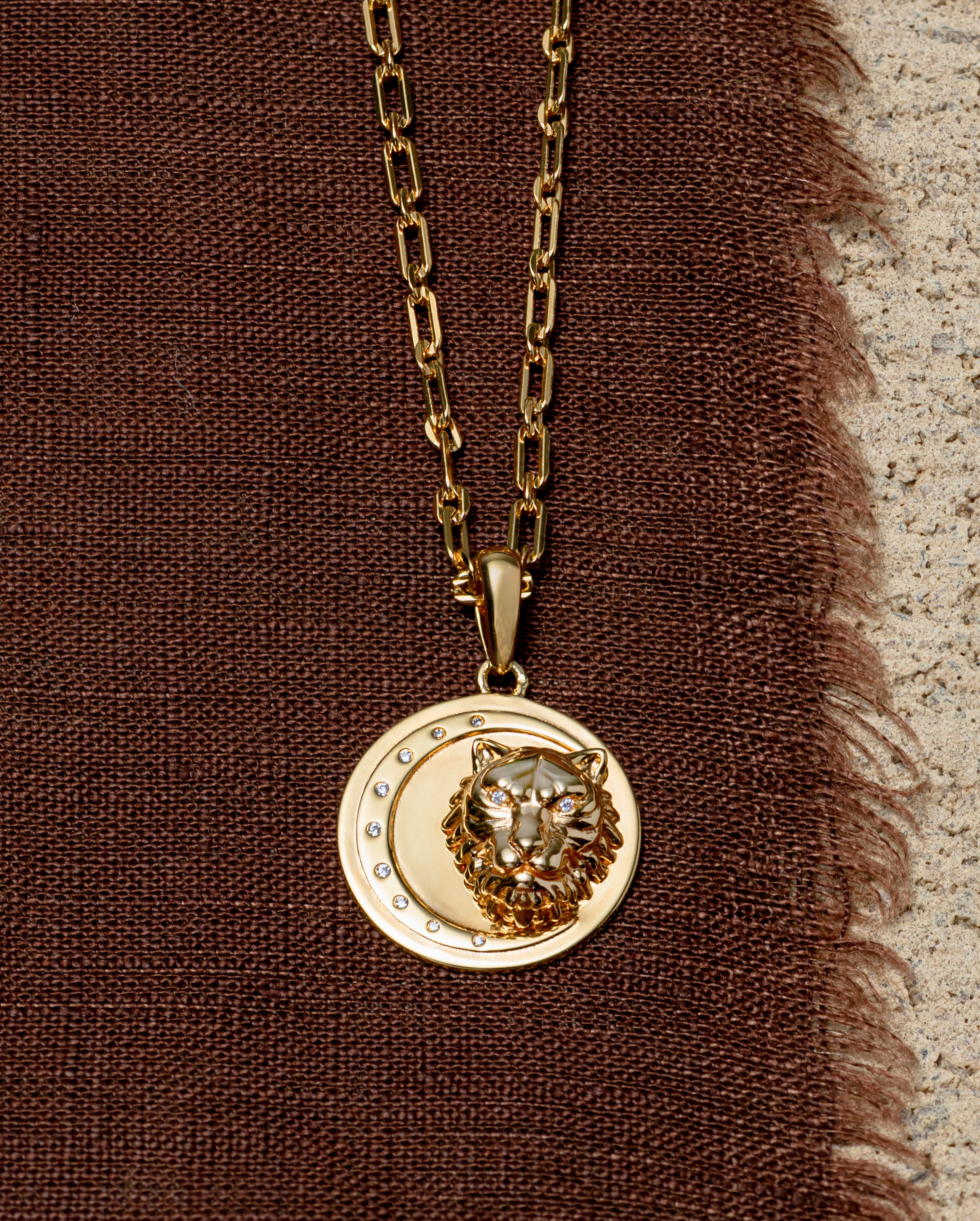 Tiger Courage Necklace Gold Vermeil