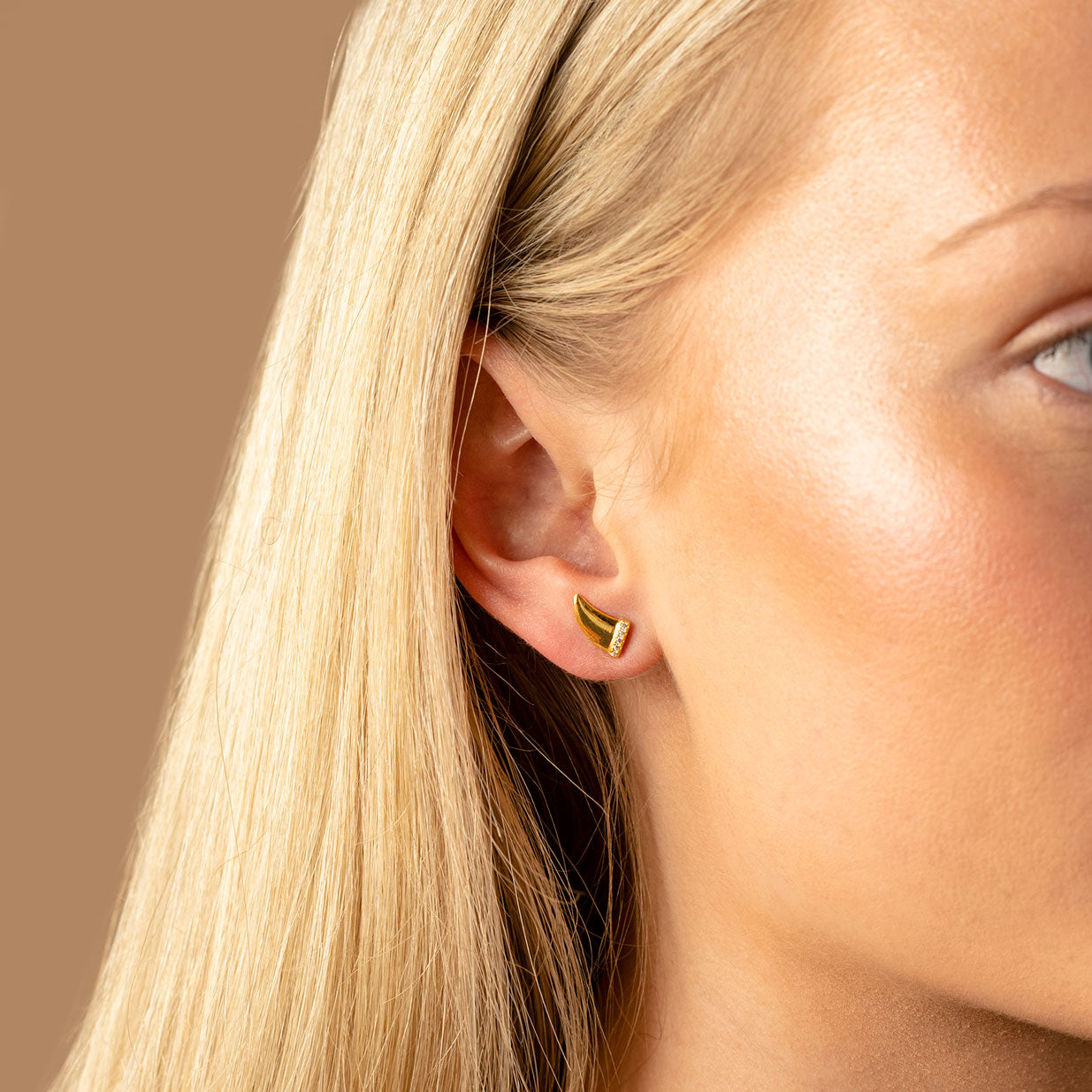 Samin Stud Earrings Gold Vermeil
