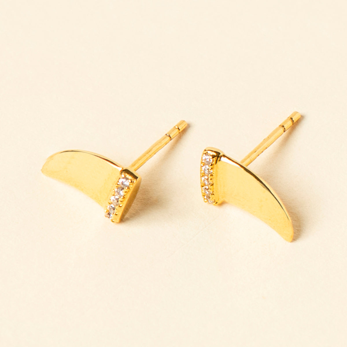 Samin Stud Earrings Gold Vermeil