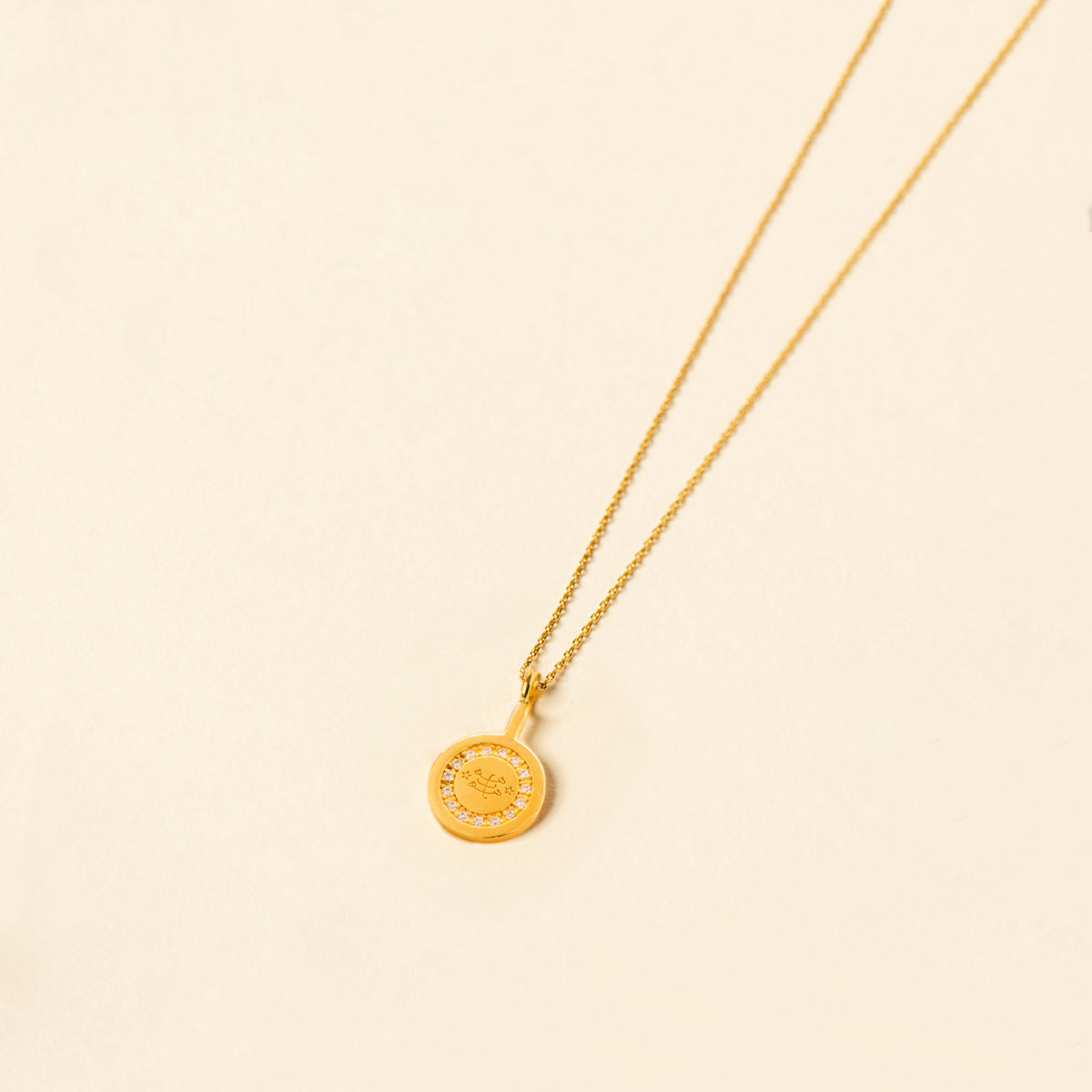Divine Spirit Necklace 14k Solid Gold and Diamonds — Ringstone Symbol