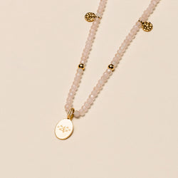 Luminous Bead Necklace Pink Rose Quartz — Ringstone Symbol