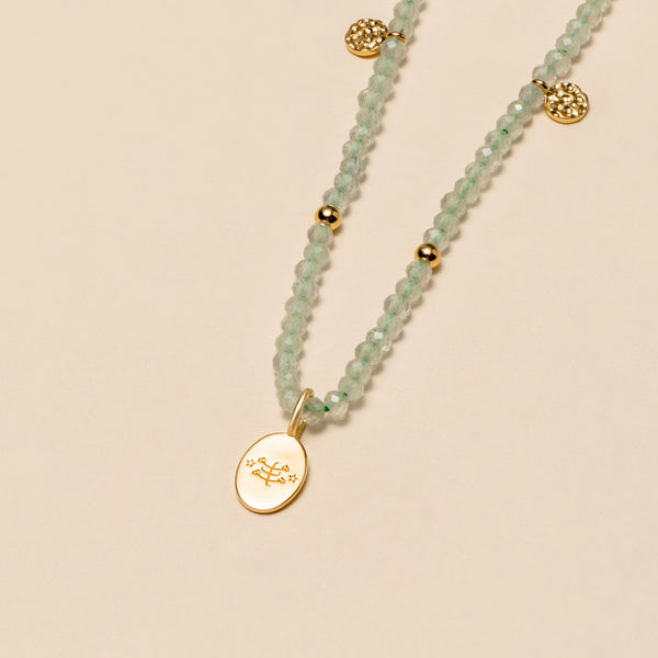 Luminous Bead Necklace Prehnite — Ringstone Symbol