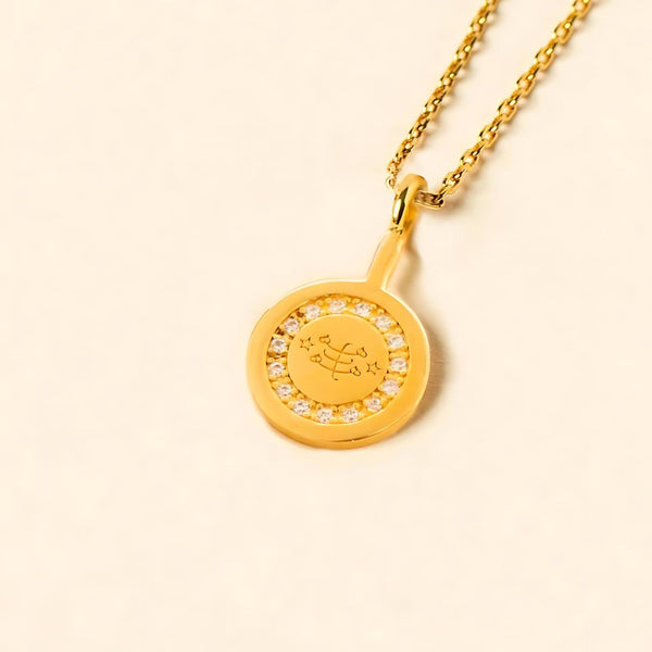 Divine Spirit Necklace 14k Solid Gold and Diamonds — Ringstone Symbol