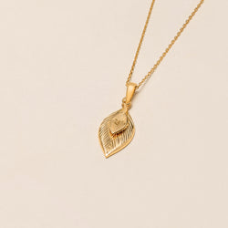 Golden Leaf Necklace Gold Vermeil — Ringstone Symbol
