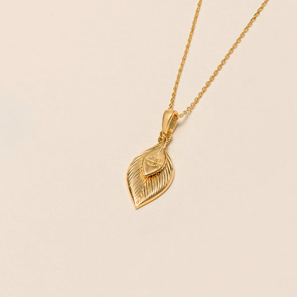 Golden Leaf Necklace Gold Vermeil — Greatest Name