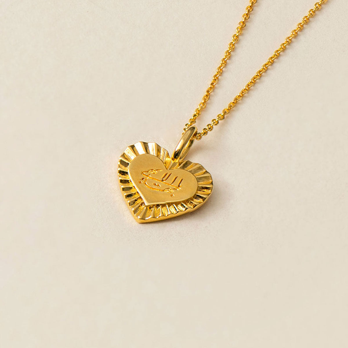 Golden Love Heart Necklace Gold Vermeil