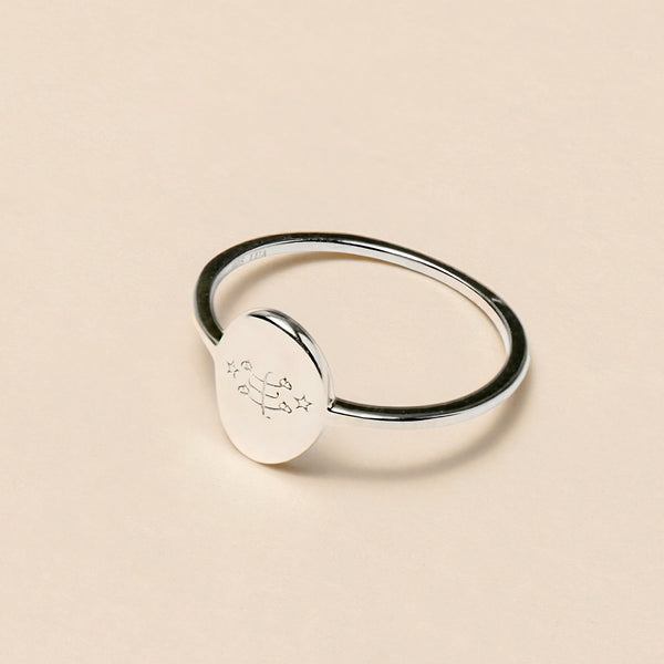 Oval Bloom Ring Rhodium — Ringstone Symbol