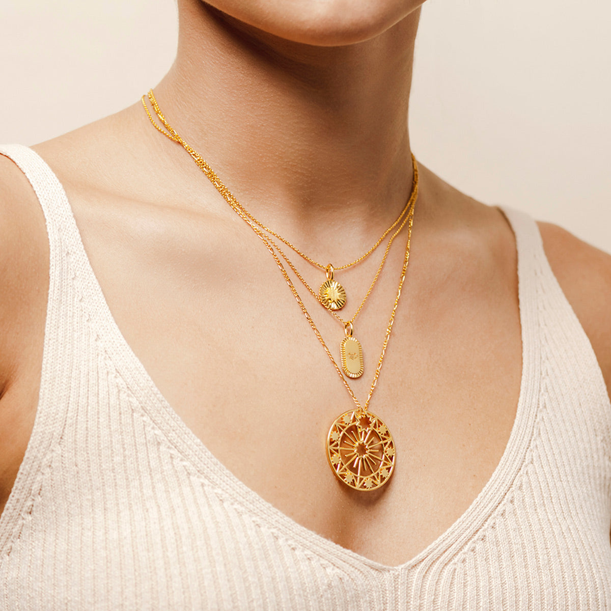 Oval Ringstone Necklace Gold Vermeil – Lua Jewellery