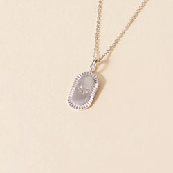 Oval Ringstone Necklace Silver