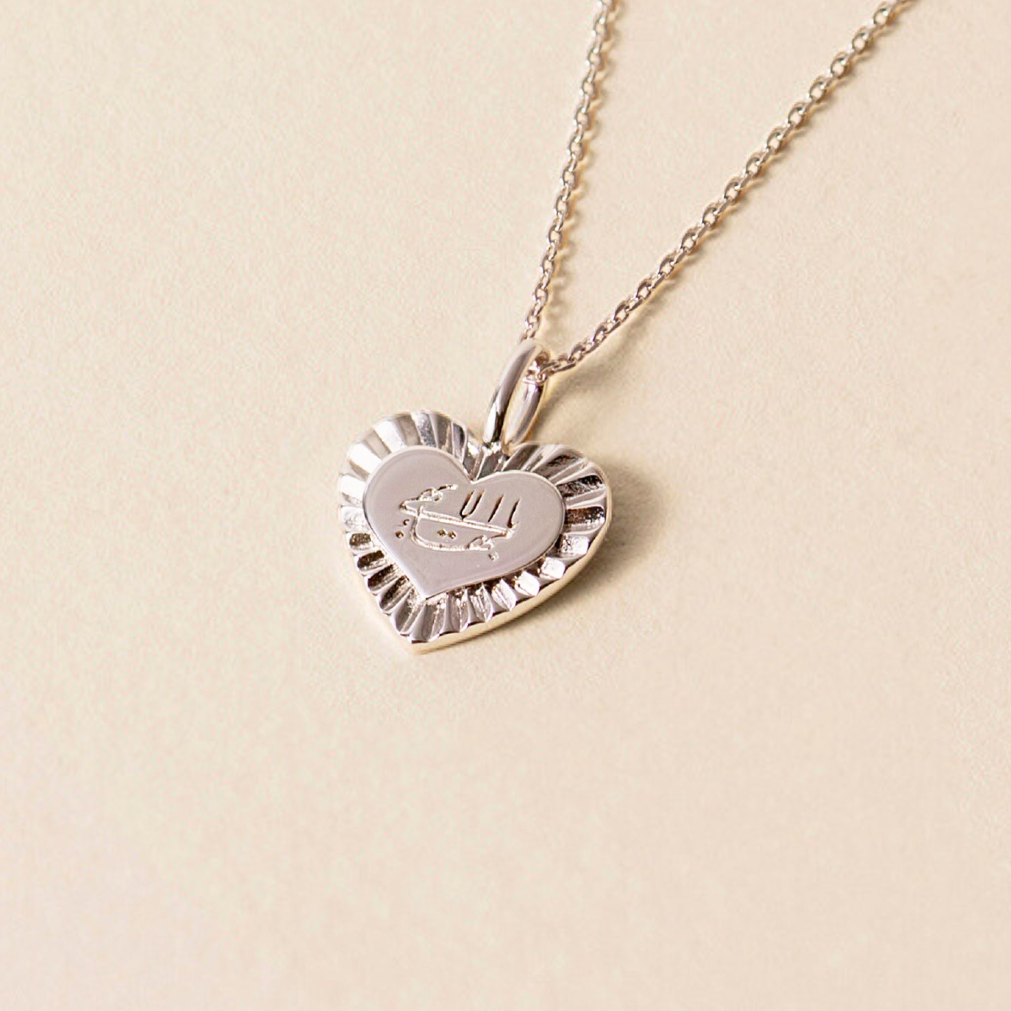 Golden Love Heart Necklace Sterling Silver