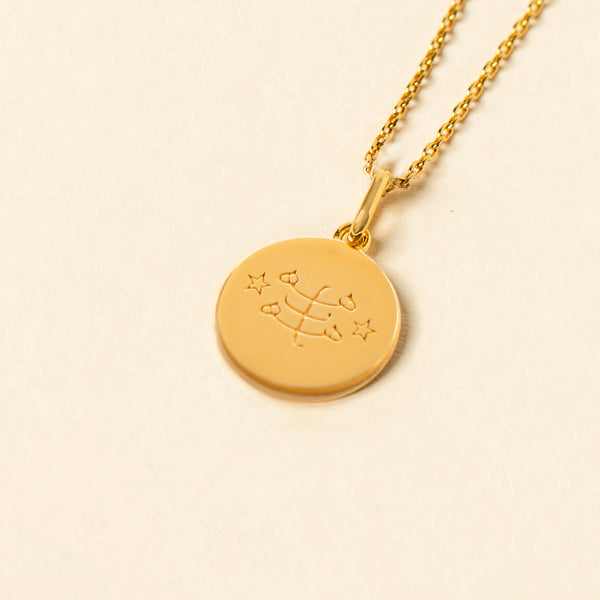 Shining Unity Necklace Ringstone Symbol  — Solid 14k Gold